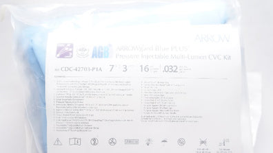 Teleflex CDC-42703-P1A Arrow Pressure Injectable Multi-Lumen CVC Kit 7Fr x 16(x)